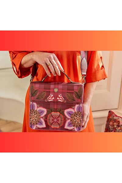 Pip Studio Geantă Frances crossbody, Red, 25x9x21,5 cm, colecția Flores Felices, Pip Studio
