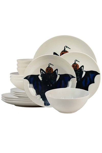 Cesiro 16-piece plate set, for 4 people, BatKitty, Cesiro, Ivoire with the Cat