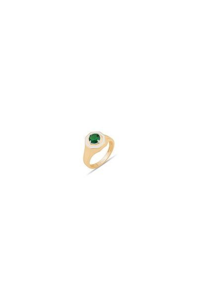 Ema Jewellery Altın Mineli Zümrüt Taşlı Yüzük