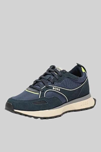 BOSS Deri Ilaveli Jonah Erkek Sneaker Mavi