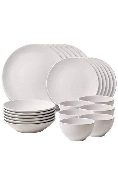 Cesiro 24-piece plate set, for 6 people, North Pole, Cesiro, Matt White