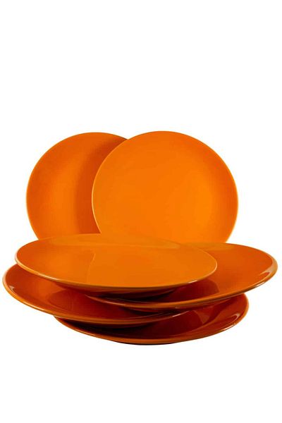 Cesiro Set of 6 Tropical Orange dinner plates, 26 cm