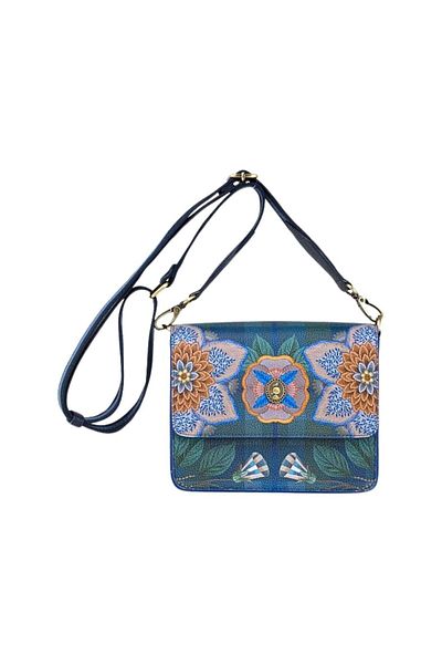 Pip Studio Geantă Fenna crossbody, Dark Blue, 19x6x16 cm, colecția Flores Felices, Pip Studio
