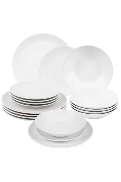 Cesiro 18-piece plate set, for 6 people, North Pole, Cesiro, Arctic White Matt