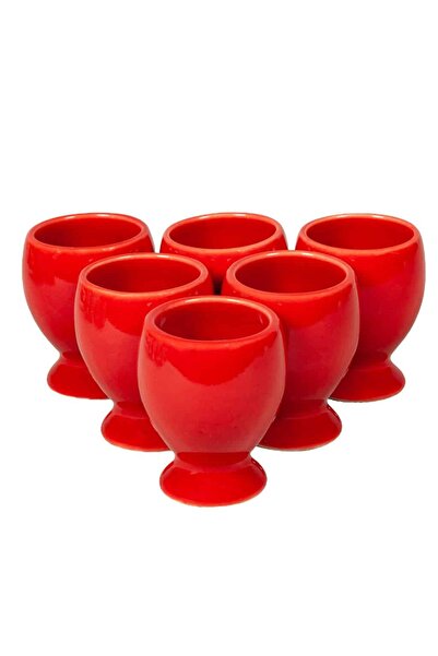 Cesiro Set 6 suporturi de ou Rosu Aprins, 6 cm