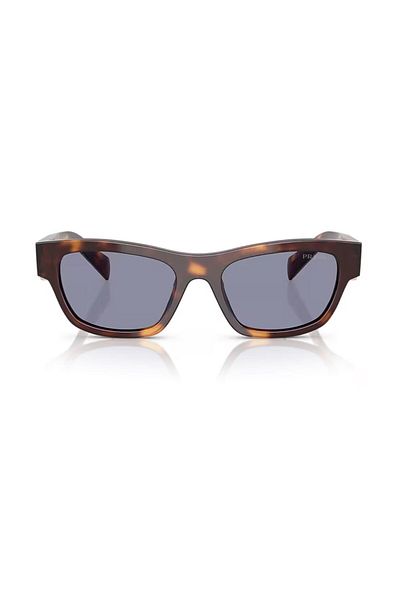 Prada Pr B09S 15W03N 54 Unisex Oval Crushed Brown Bone Sunglasses