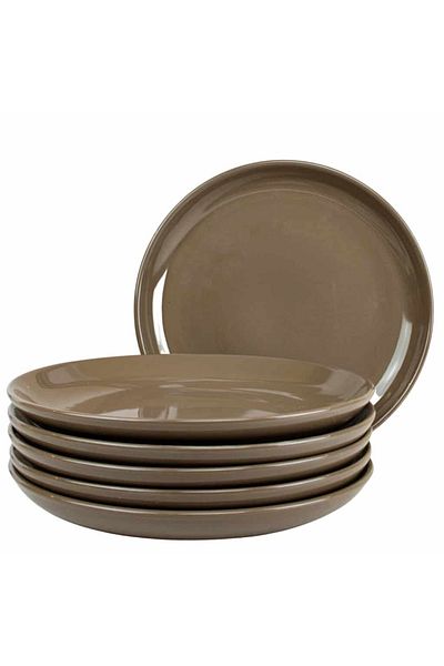 Cesiro Set of 6 dessert plates Brown 21 cm