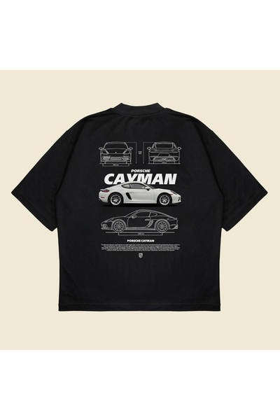 PURE POWER Porsche Cayman cu imprimeu supradimensionat Bumbac unisex țesătură...