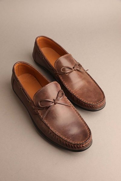Gondol Loafer clasic pentru bărbați din piele naturală maro 41 ttx.259
