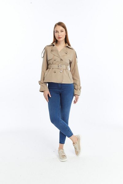 Jamila Button Detailed Short Women's Trench Coat