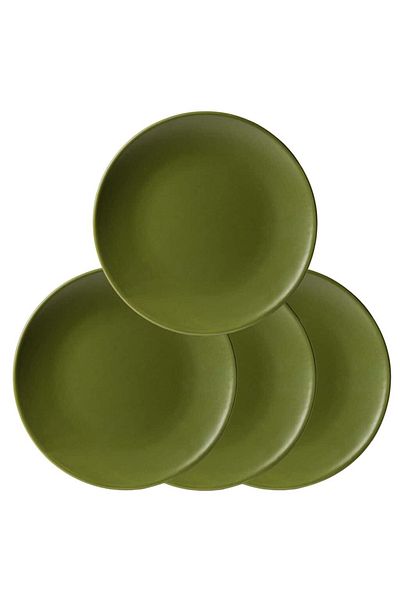 Cesiro Delights in Green: Set of 4 Dessert Plates