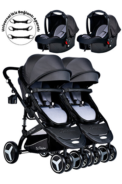 Baby Home 945 Ayrılıp Birleşebilen Travel Sistem İkiz Bebek Arabası