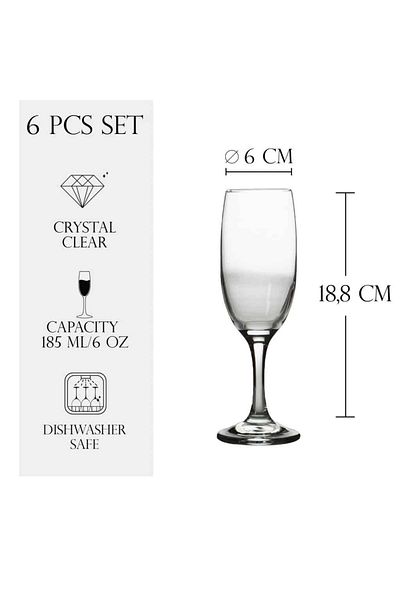 Cesiro Set of 6 glass stemmed glasses, 185 ml, Cesiro