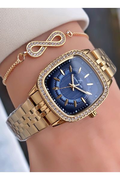Daniel Klein Brand Gold Color Women's Wristwatch with Bracelet Gift
