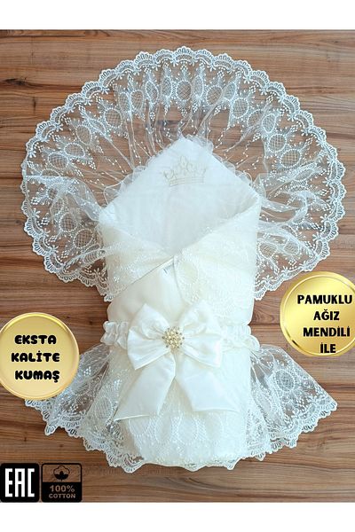 Tomuycuk Baby Outer Swaddle Blanket Newborn Baby Swaddle Girl Boy Hospital Exit Mevlütlük Cotton
