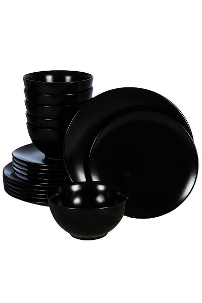 Cesiro 18-piece plate set, for 6 people, Abyss, Cesiro, Matte Abyss Black