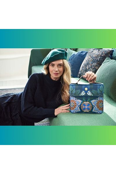 Pip Studio Geantă Frances crossbody, Dark Blue, 25x9x21,5 cm, colecția Flores Felices, Pip Studio