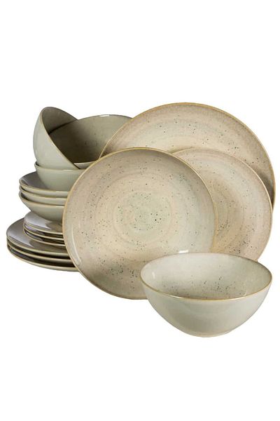 Cesiro 16-piece plate set, for 4 people, Shell, Cesiro, Light cream