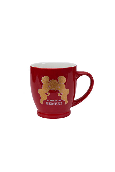 Cesiro Mug with Gemini Zodiac Sign decoration, 170 ml, Red