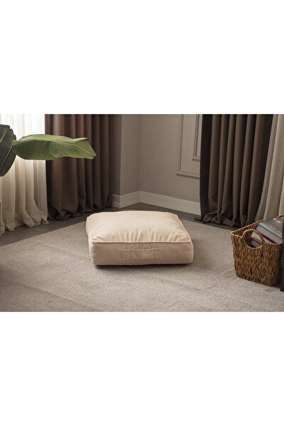 Ottoson Çok Amaçlı Fitilli Kadife Yer Bahçe Minderi Fermuarlı İç Dolgulu Yıkanabilir 60x60