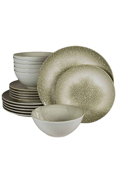 Cesiro 18-piece plate set, for 6 people, Silver, Cesiro, Glossy Ivoire White with Gray