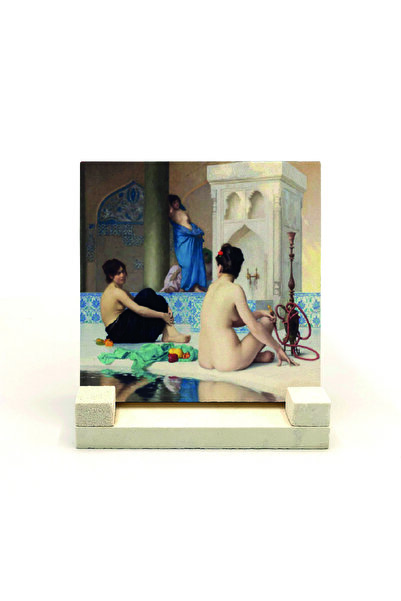 Souvenest Hamam Sefası (Jean-Léon Gérôme, 1881) Baskılı Taş Masaüstlük 10X10