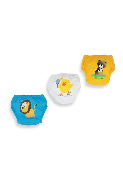 Poope's Bebelop Cotton Combination Training Panties 3-pack Chick-lion-bear