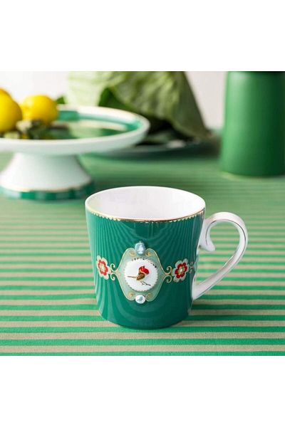 Pip Studio Porcelain Mug, , Green, 250 Ml, Love Birds Collection