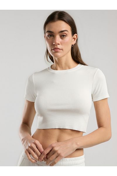 EVERLAST Γυναικείο Crop T-Shirt Ever Relaxed Rib White