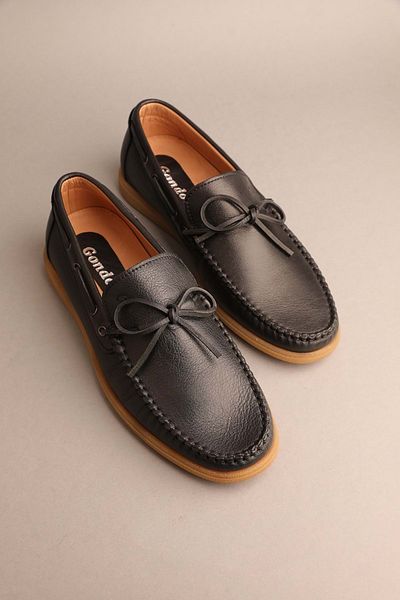 Gondol Loafer clasic pentru bărbați din piele naturalăNegru 41 ttx.256