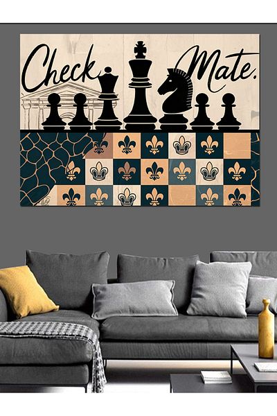 Tablomega Checkmate Chess Strategy Διακοσμητικός καμβάς - Ξύλινος πίνακας MDF