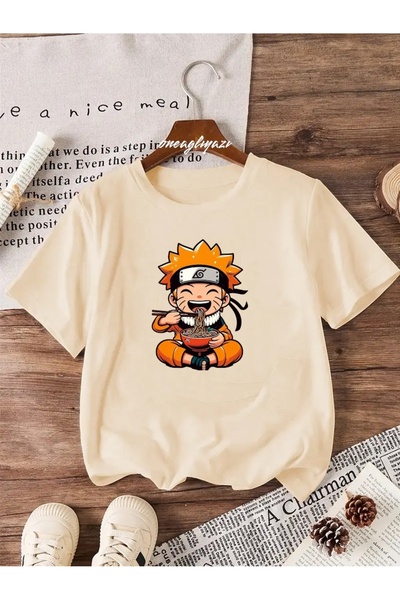 oneagılyazı تي شيرت كبير الحجم مطبوع عليه ناروتو للأطفال