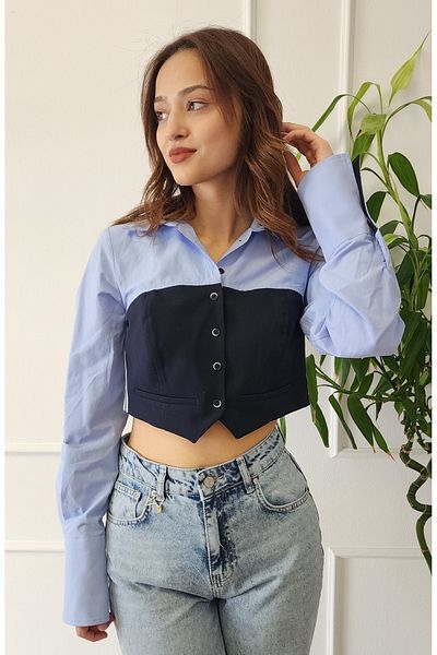 My Boutique Bluză cu detaliu cămașă
