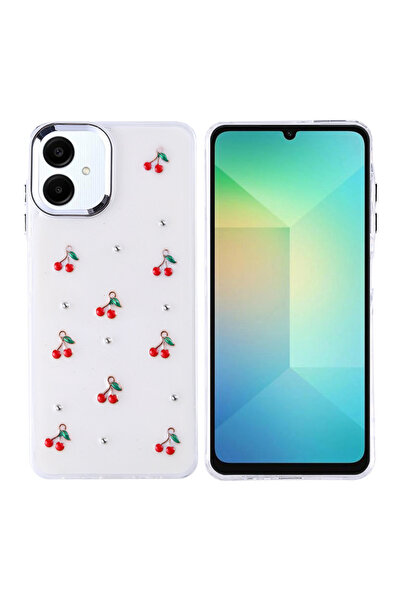 Ahlttiba غطاء متوافق لهاتف سامسونج جالاكسي A06 المحمول غطاء عمود شفاف فضي شفا...