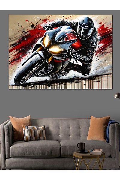 Tablomega Pânză decorativă Fast Motor Racing - Pictură din lemn MDF
