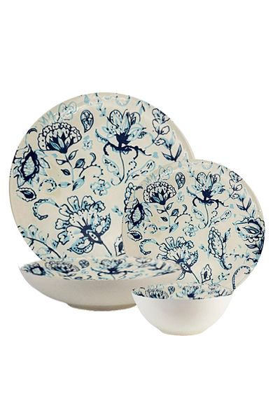 Cesiro 24-piece plate set, 6 people - Ensemble Gloria Azzurra - Italian Porcelain Dinnerware Set