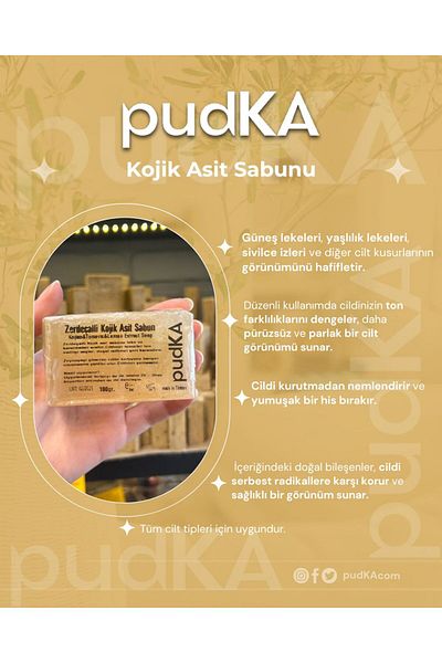 pudKA Kojic Acid Soap - Turmeric, Lemon Peel and Anti-Blemish Effect