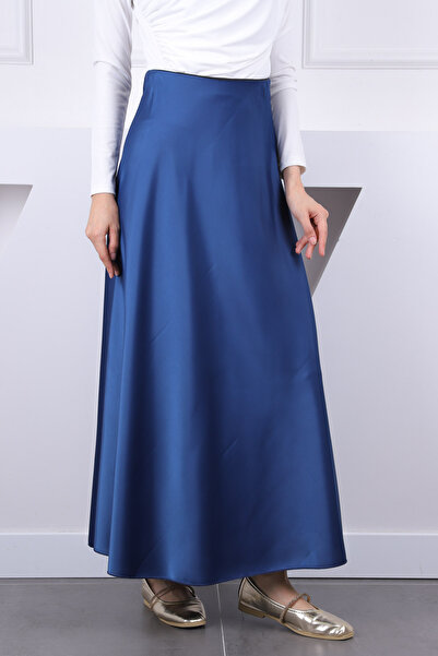 İmajButik Indigo Satin Skirt