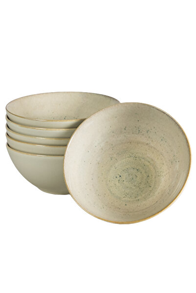 Cesiro Set of 6 bowls, 600 ml, Shell, Cesiro, Made in Romania, Light cream