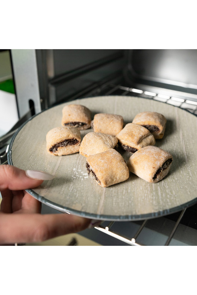 Cesiro Set of 4 dessert plates, 20 cm, Sand, Cesiro, Made in Romania, Ivory White with black rim