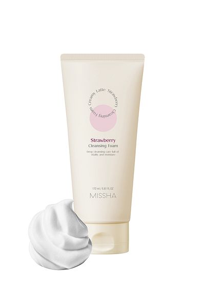 Missha Facial Cleansing Foam - Creamy Latte Cleansing Foam Strawberry