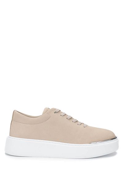 Tamer Tanca Men's Genuine Leather Beige Sneakers & Sports Shoes