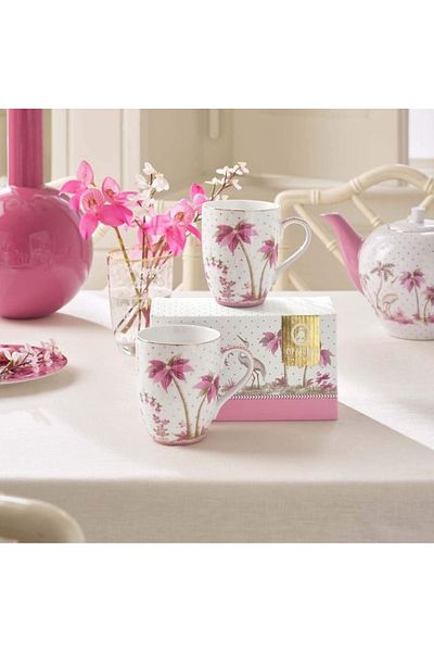 Pip Studio Set of 2 cups, porcelain, Pip Studio, Dots Gold Pink, 350 ml, Jolie collection