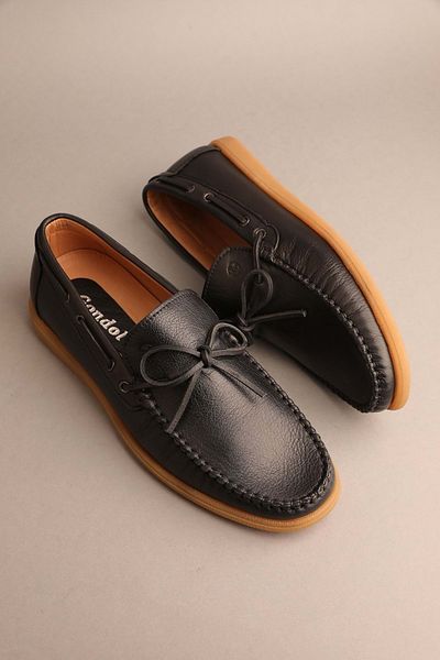 Gondol Loafer clasic pentru bărbați din piele naturalăNegru 41 ttx.256
