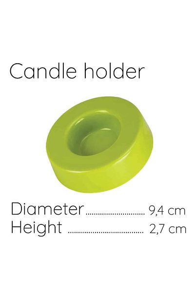 Cesiro Suport lumânare, 9 cm, Verde Lucios