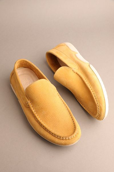 Gondol Men's Genuine Leather Classic Loafer Yellow 41 Model