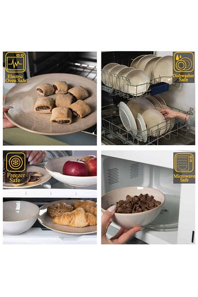 Cesiro 16-piece plate set, for 4 people, Shell, Cesiro, Light cream