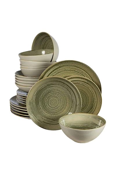 Cesiro 24-piece plate set, for 6 people, Sand, Cesiro, Ivory White and Greenish-Grey