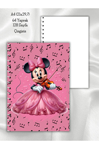 daily notebook دفتر مدرسي ميني ماوس غير مُبطن، 64 ورقة حلزونية مقاس A4 كبير (...