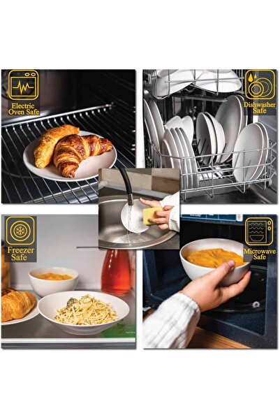 Cesiro Set farfurii 24 piese, pentru 6 persoane, North Pole, Cesiro, Alb Mat